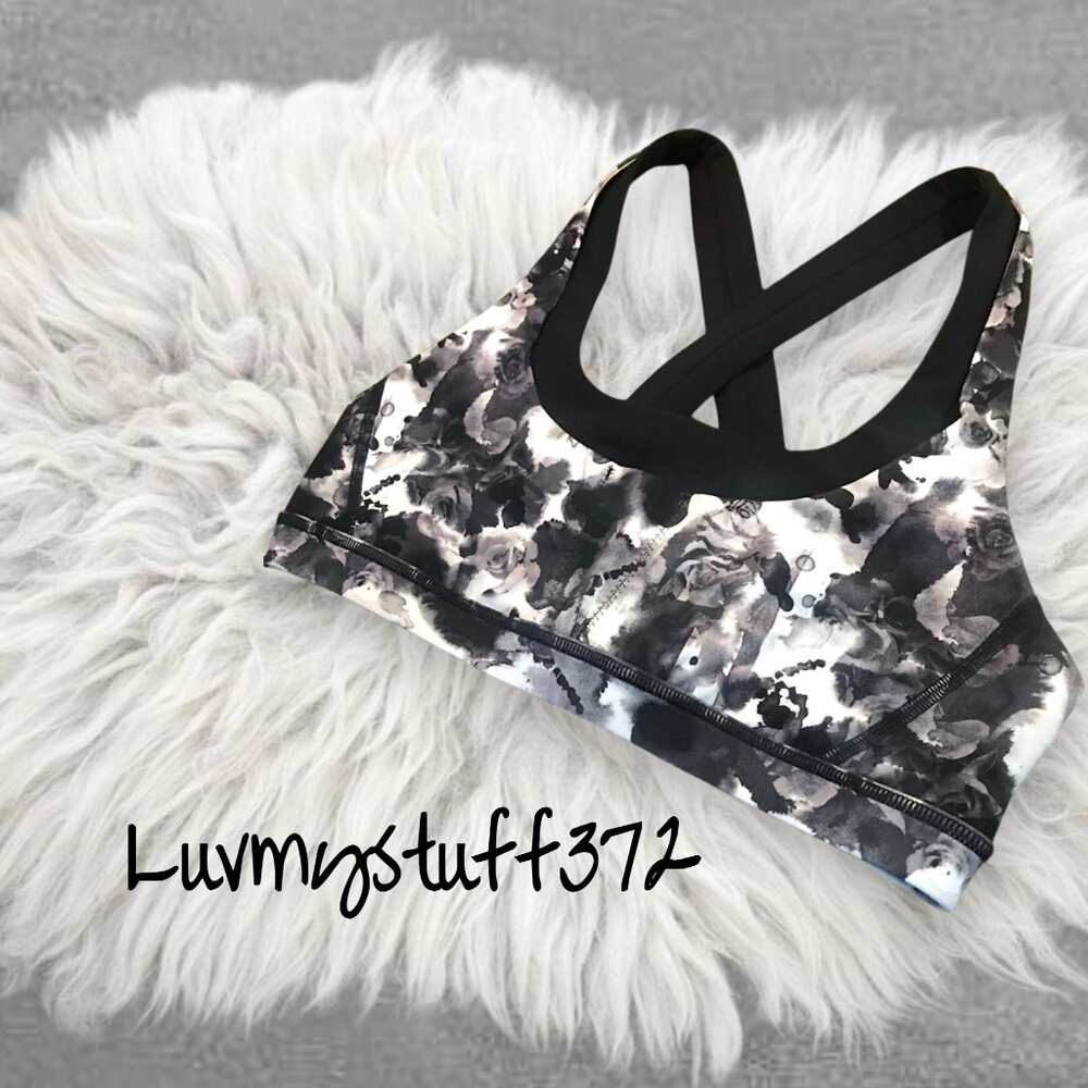 RARE Lululemon Stuff Your Bra with Black & White Floral